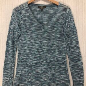 Tommy Bahama V-Neck‎ Long Sleeve Knit Top Lightweight Blue Teal Size PS